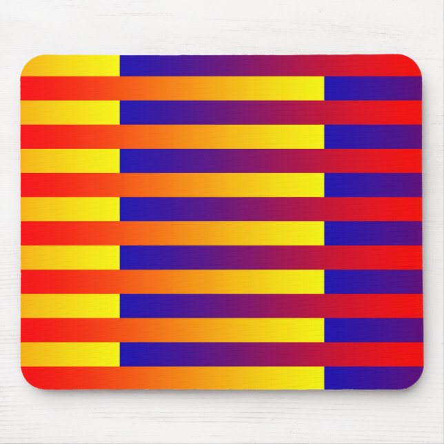 Alfombrilla De Ratón Rayas Azules Rojas Amarillas  (Frente)