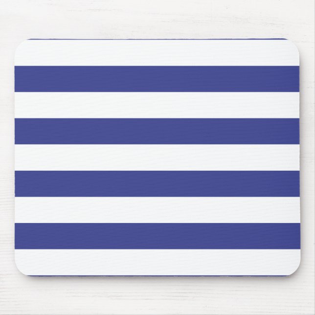 Alfombrilla De Ratón Rayas azules y blancas (Frente)