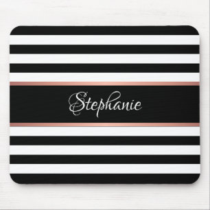Alfombrilla De Ratón Rayas blancas negras personalizadas
