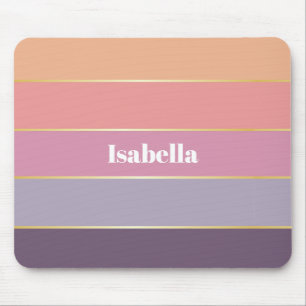 Alfombrilla De Ratón Rayas de bloque de color rosa morado Personalizado