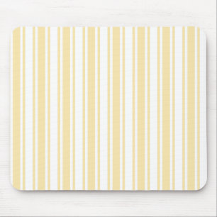 Alfombrilla De Ratón Rayas de caramelo amarillo pálido y blanco