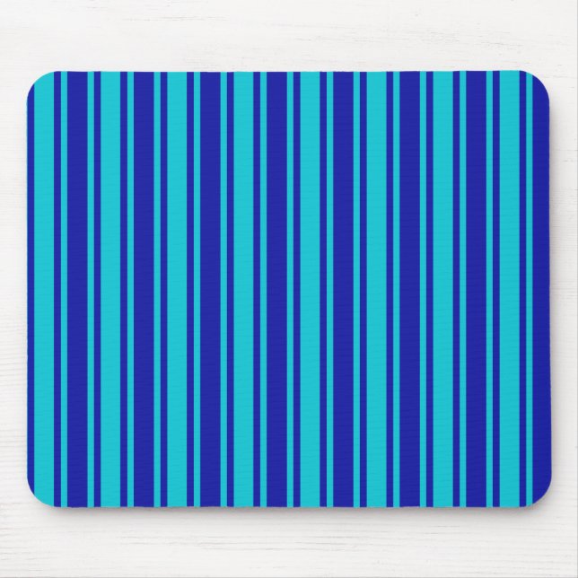 Alfombrilla De Ratón Rayas de caramelo azul turquesa (Frente)