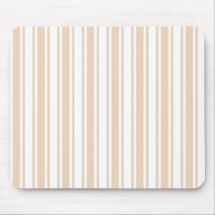 Alfombrilla De Ratón Rayas de caramelo beige y blanco