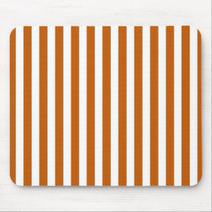 Alfombrilla De Ratón Rayas de caramelo blanco y naranja quemado
