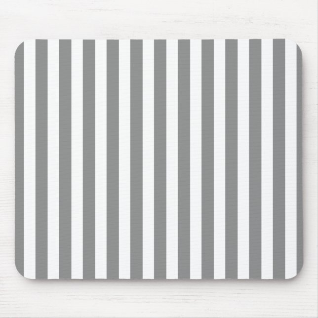 Alfombrilla De Ratón Rayas de caramelo gris y blanco (Frente)
