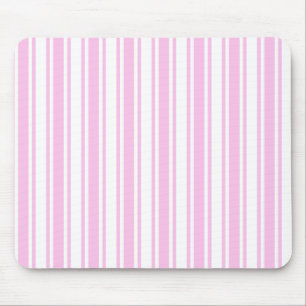 Alfombrilla De Ratón Rayas de caramelo rosa claro y blanco