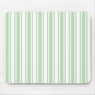 Alfombrilla De Ratón Rayas de caramelo verde claro y blanco