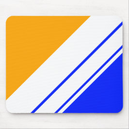 Alfombrilla De Ratón Rayas de Carreras blanca amarilla dorada brillante