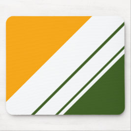 Alfombrilla De Ratón Rayas de Carreras blanca amarillo dorado verde del