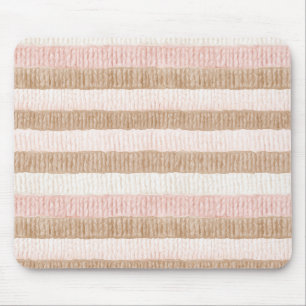 Alfombrilla De Ratón Rayas de color beige crema rosa