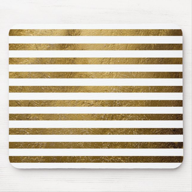 Alfombrilla De Ratón rayas de color dorado impresas (Frente)