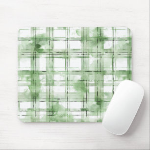 Alfombrilla De Ratón Rayas de Cuadro Verde Blanco