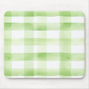 Alfombrilla De Ratón Rayas de Cuadro Verde Manzana
