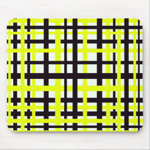 Alfombrilla De Ratón Rayas de entrelazado Amarillo blanco negro