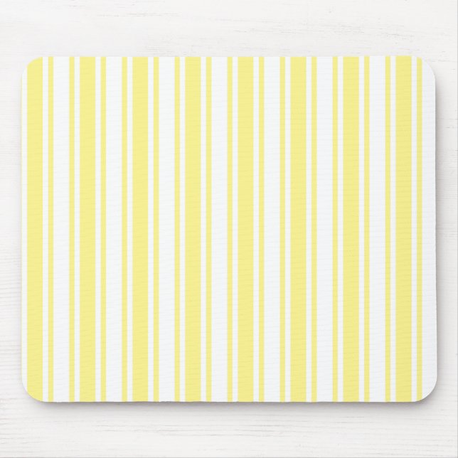 Alfombrilla De Ratón Rayas de limón amarillo y blanco (Frente)