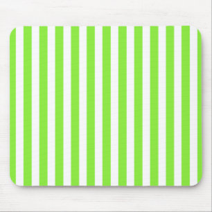 Alfombrilla De Ratón Rayas de limón verde y blanco de caramelos