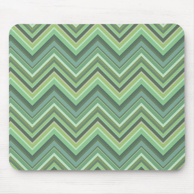 Alfombrilla De Ratón Rayas de zigzag verde oliva (Frente)