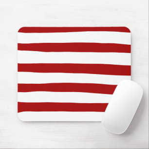 Alfombrilla De Ratón Rayas desiguales en rojo y blanco