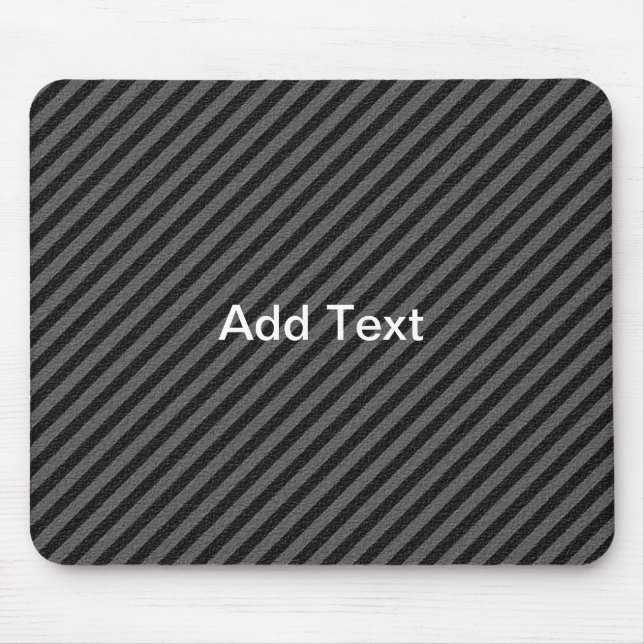 Alfombrilla De Ratón Rayas diagonales delgadas en negro y gris (Frente)
