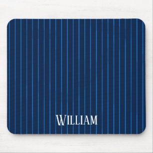 Alfombrilla De Ratón Rayas finas azules marino personalizadas