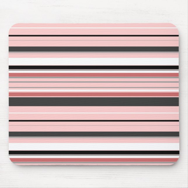 Alfombrilla De Ratón Rayas grises rosadas lindas (Frente)