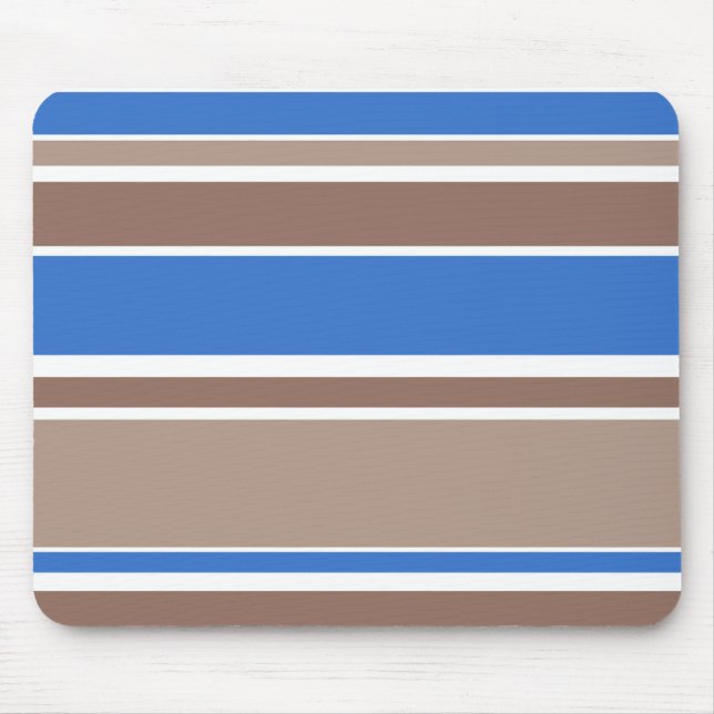 Alfombrilla De Ratón Rayas marrones y azules (Frente)