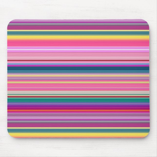 Alfombrilla De Ratón Rayas multicolores retro (Frente)
