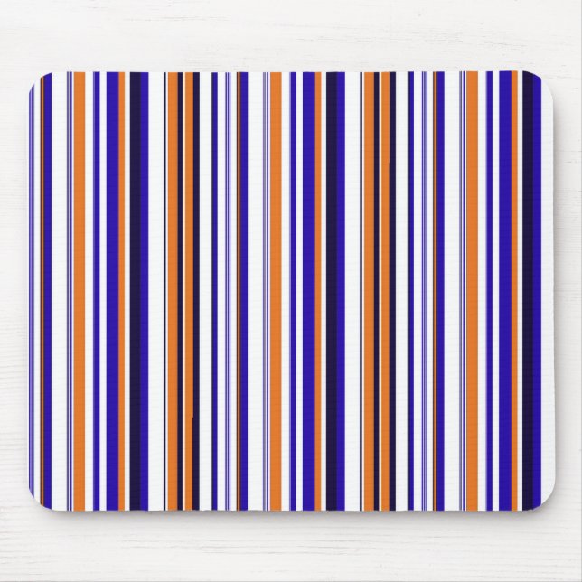 Alfombrilla De Ratón Rayas naranjas azules (Frente)