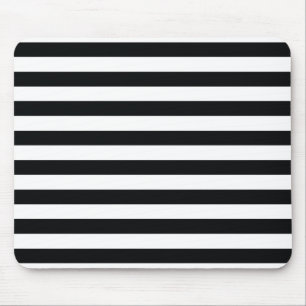 Alfombrilla De Ratón Rayas negras y blancas elegantes