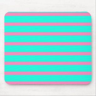 Alfombrilla De Ratón Rayas Pastel Turquesa Azul-Verde Y Rosa