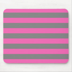 Alfombrilla De Ratón Rayas rosadas y grises de Emo