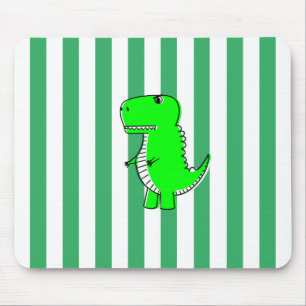 Alfombrilla De Ratón Rayas verdes verdes de dinosaurios verdes