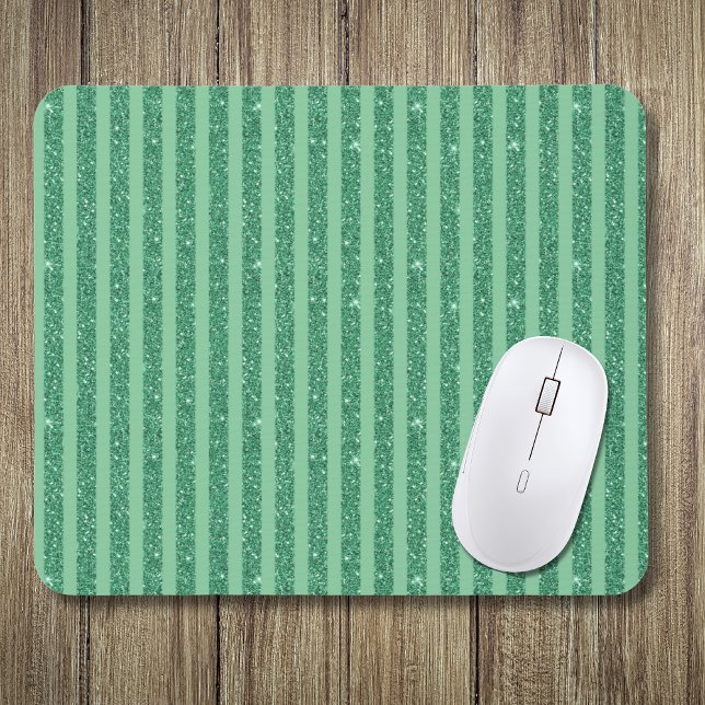 Alfombrilla De Ratón Rayas Verticales Clásicas de Brillo Verde Jade (Subido por el creador)