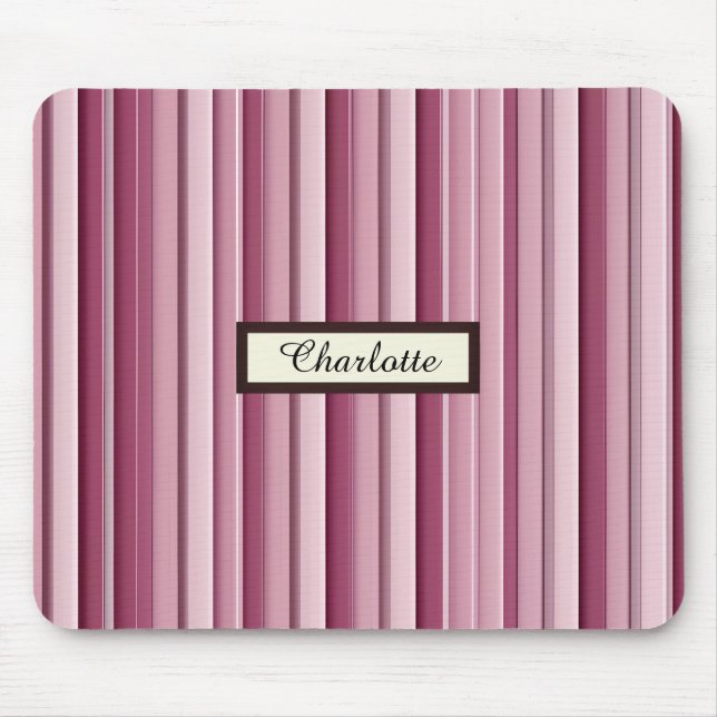Alfombrilla De Ratón Rayas verticales mauve rosadas personalizadas mode (Frente)