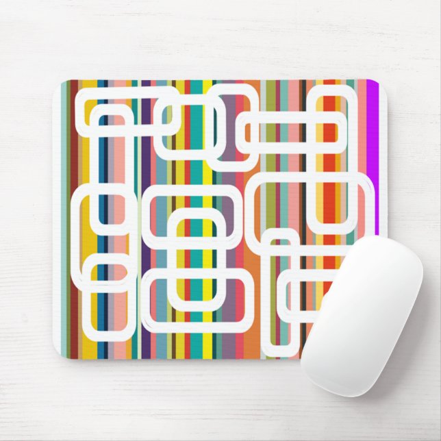 Alfombrilla De Ratón Rayas y Rectángulos (Con ratón)