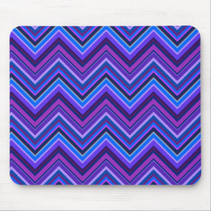 Alfombrilla De Ratón Rayas zigzag azules y violetas