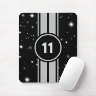 Alfombrilla De Ratón Rayos de Carreras negro y plateado Starlight