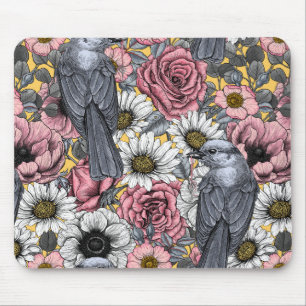 Alfombrilla De Ratón Rayos grises y flores
