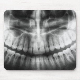 Alfombrilla De Ratón Rayos X de dientes sonríen blanco y negro