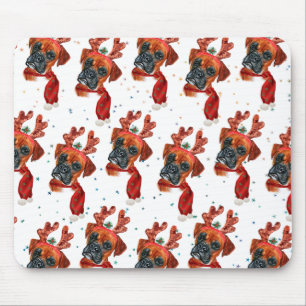 Alfombrilla De Ratón Raza Boxer Patrón de perro de acuarela Estrellas N