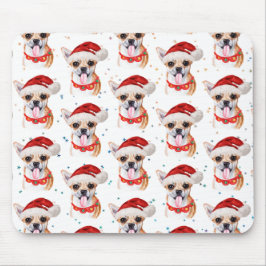 Alfombrilla De Ratón Raza Chihuahua Patrón de perro acuarela Navidad