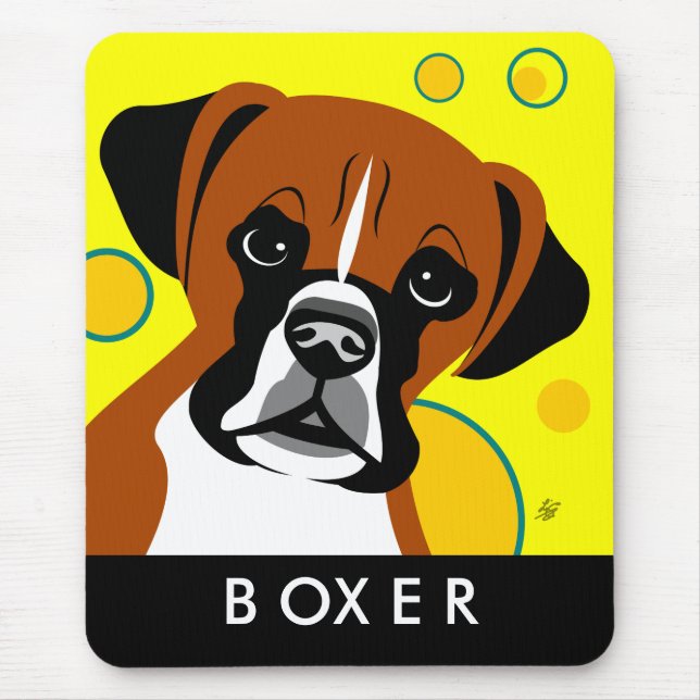 Alfombrilla De Ratón raza de perro boxer (Frente)