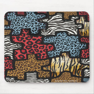Alfombrilla De Ratón RB Rockabilly Leopard Puzzle Zebra Impresión de re