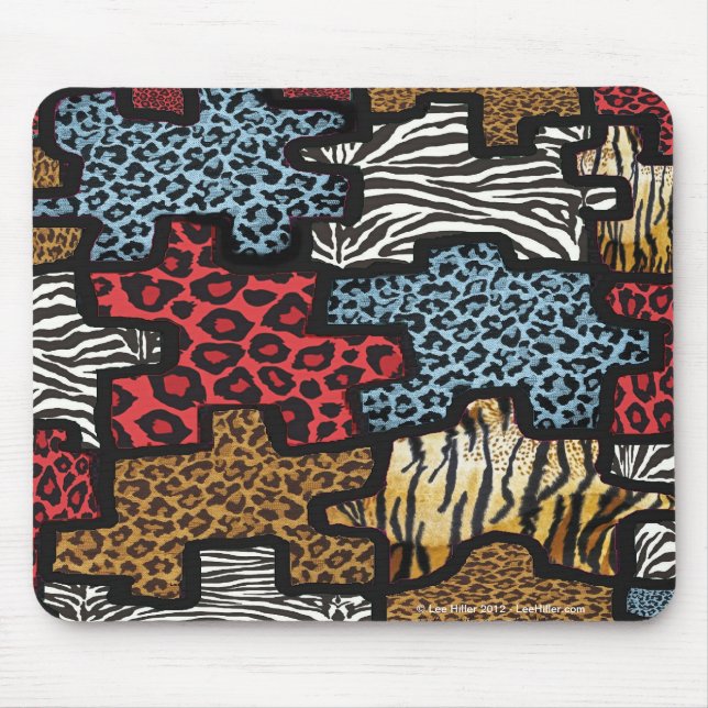 Alfombrilla De Ratón RB Rockabilly Leopard Puzzle Zebra Impresión de re (Frente)