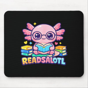 Alfombrilla De Ratón Readsalotl lindo ajolote ratón de biblioteca 