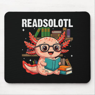 Alfombrilla De Ratón Readsolotl kawaii axolotl divertido leyendo amante