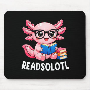 Alfombrilla De Ratón Readsolotl lindo kawaii ajolote divertido leyendo