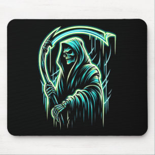 Alfombrilla De Ratón Reaper Skeleton Skull Guay Halloween Heaven Metali