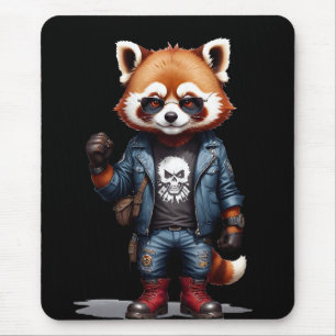 Alfombrilla De Ratón Rebelde de ciclismo panda rojo en el estilo Guay d