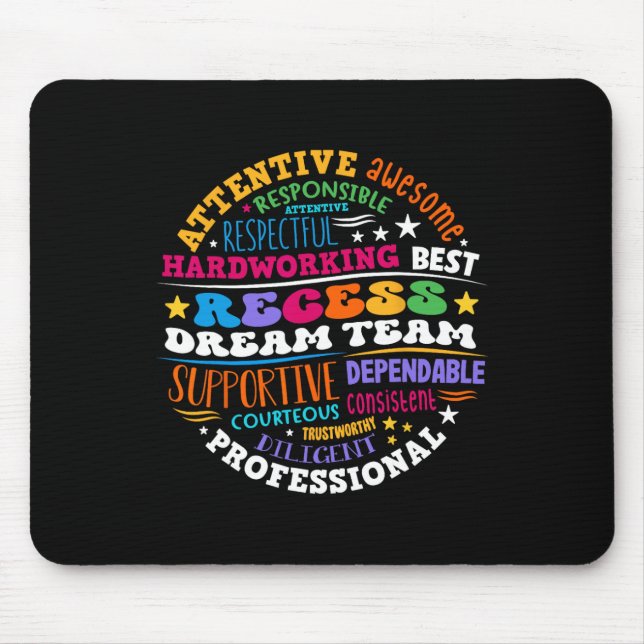 Alfombrilla De Ratón Recess Dream Team Teachers Students Monitor Back T (Frente)